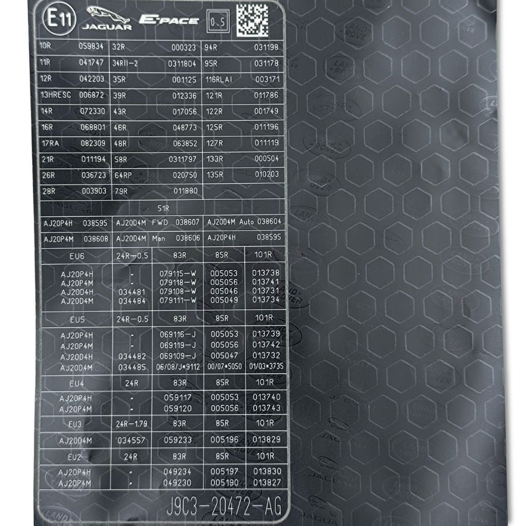 Jaguar Etichetta di Avvertenza OEM J9C12827