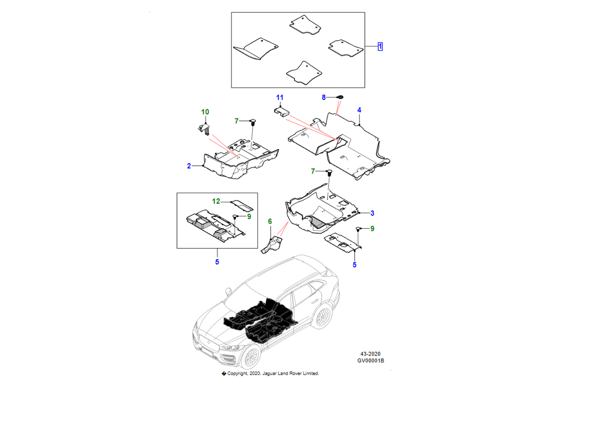 Jaguar Serie Di Tappetini T4A5528AMT