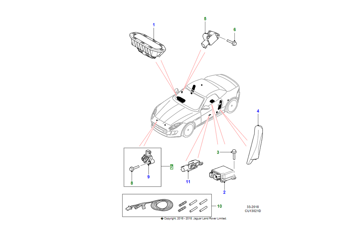 Jaguar Gruppo sensore airbag C2Z22384