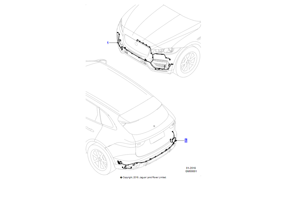 Jaguar Cablaggio paraurti	T4A15019