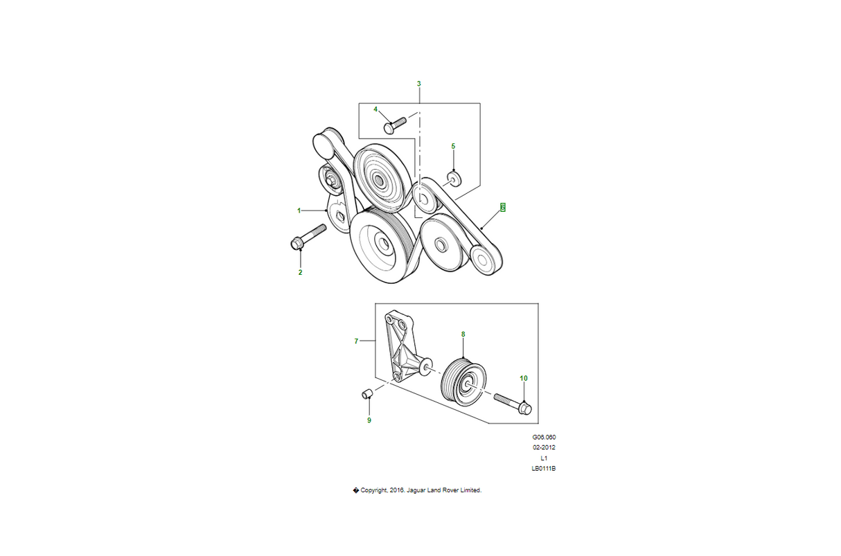 Cinghia-alternatore polyvee LAND ROVER PQS101490